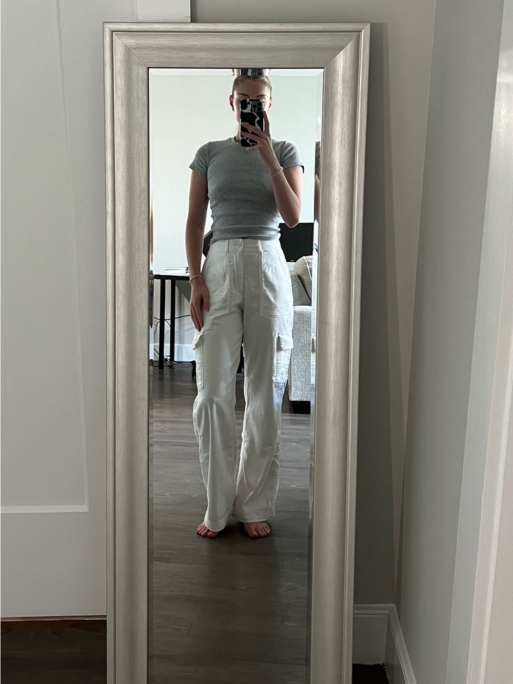 Hollister White Wide Leg Cargo Pants